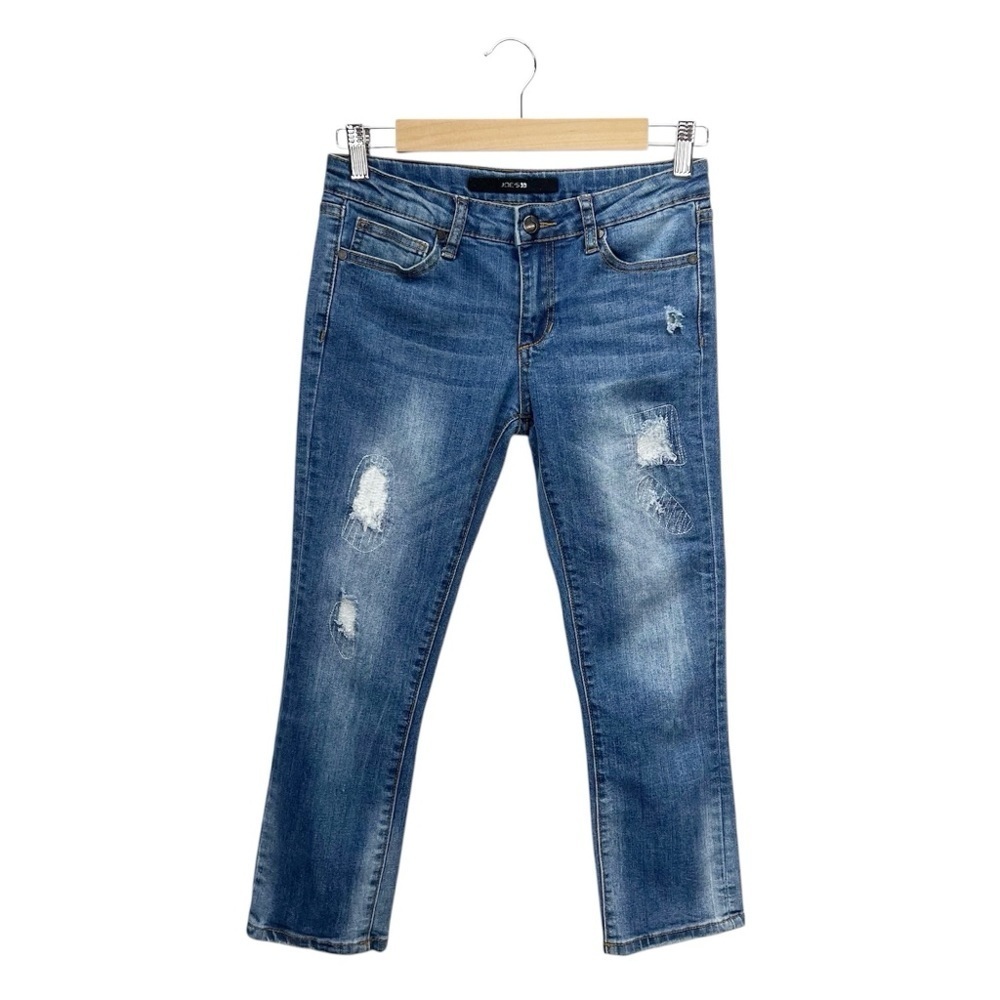 Joe’s Jeans Cropped Leg Girls Size 14 Distressed Blue Cotton Denim Crop
